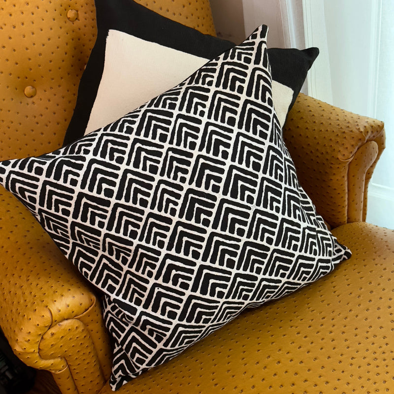 Geo Flowers Black Sadza Pillow, photo 4 of 4