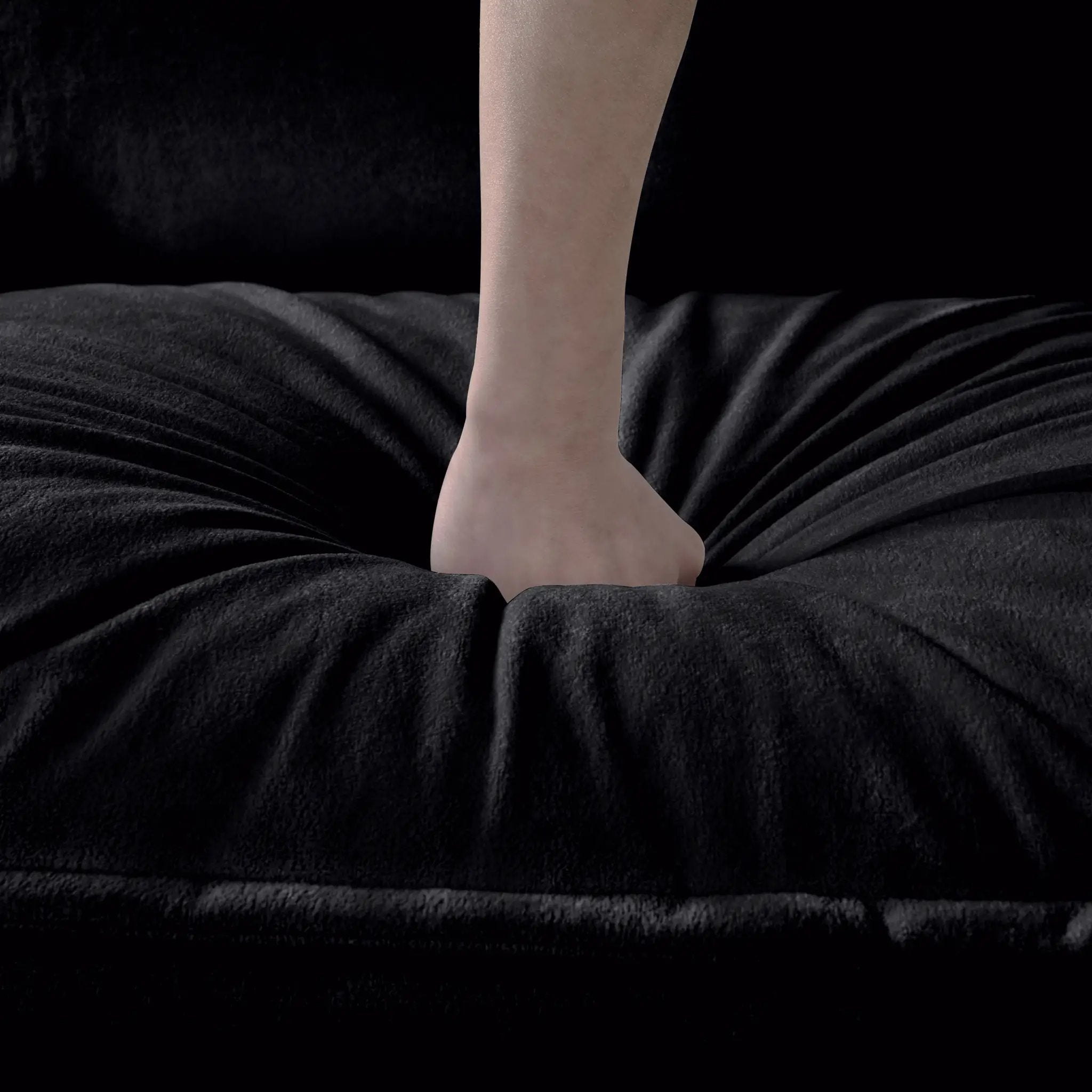 Luxury Chenille Ottoman with Double-Layer Cushion by HouseOfZazla