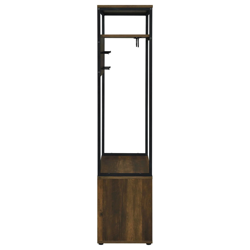 Flora - 2 Door Coat Rack Hall Tree Storage Bench And Multi Functional Storage - Natural