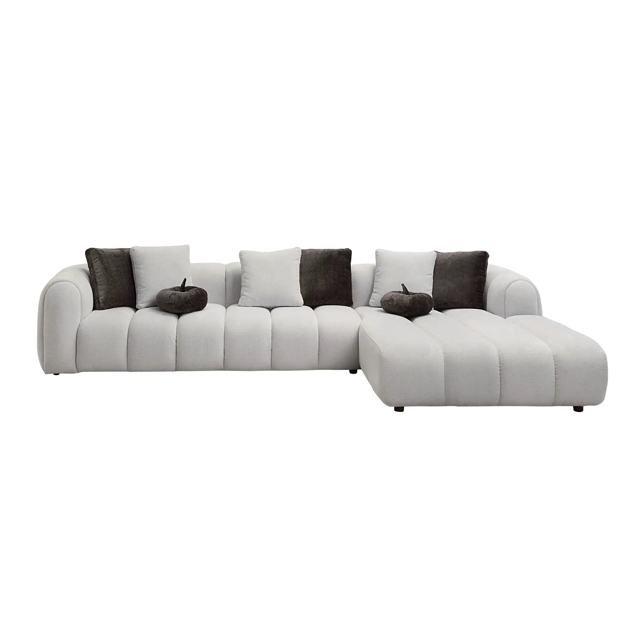 Manilla - Sectional Sofa With 8 Pillows - Ivory White by Unique Piece Furniture