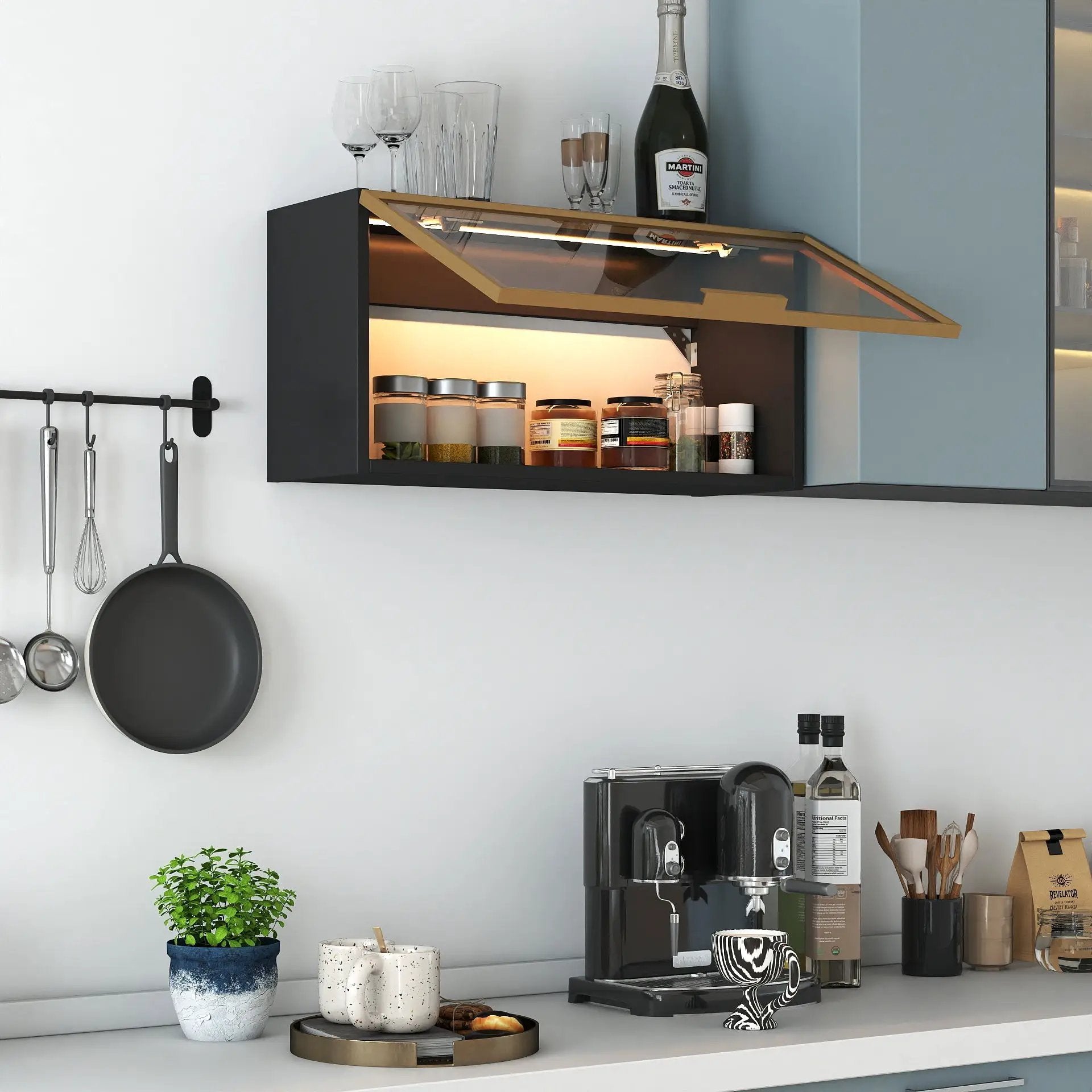 Large-Capacity Spice Rack Wall Mounted Storage Cabinet by HouseOfZazla