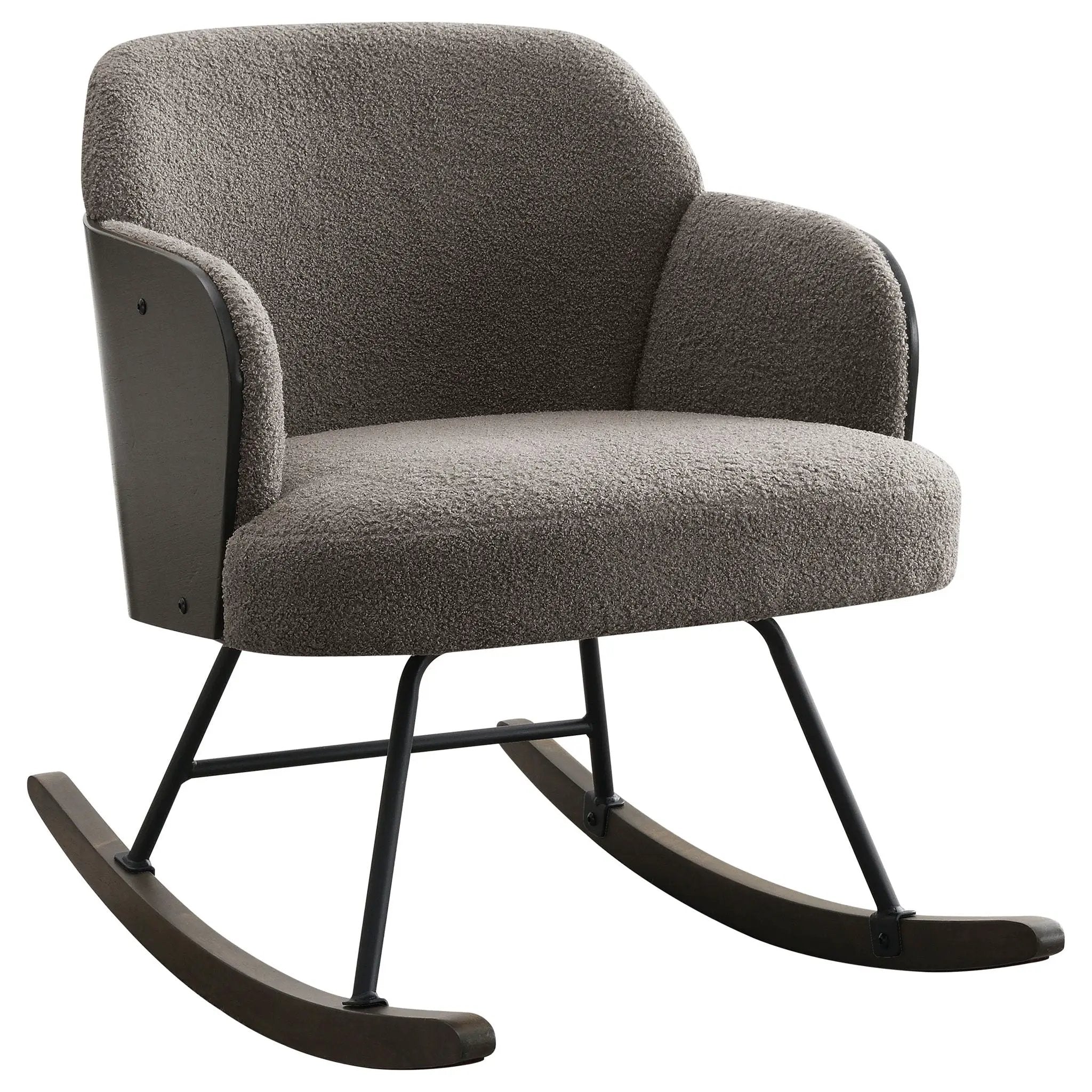 Paige Boucle Upholstered Mid Back Rocking Chair Taupe by Unique Piece Furniture