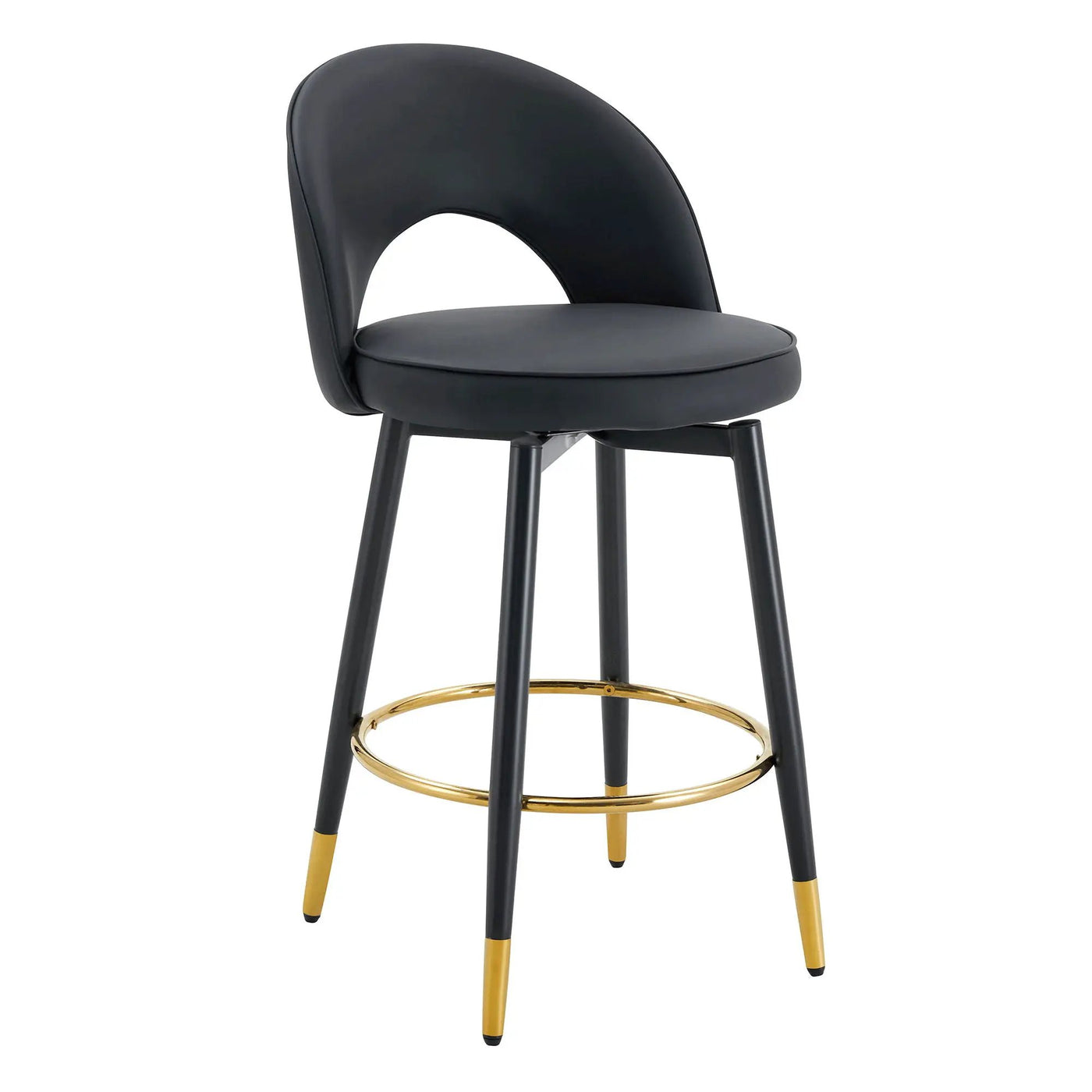 Modern Upholstered 360° Rotatable Bar Chair With Metal Legs For Dining Room (Set of 2) by HouseOfZazla