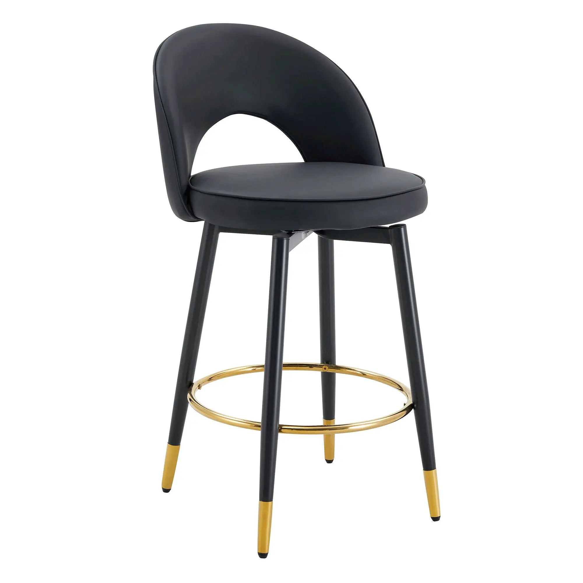 Modern Upholstered 360° Rotatable Bar Chair With Metal Legs For Dining Room (Set of 2) by HouseOfZazla