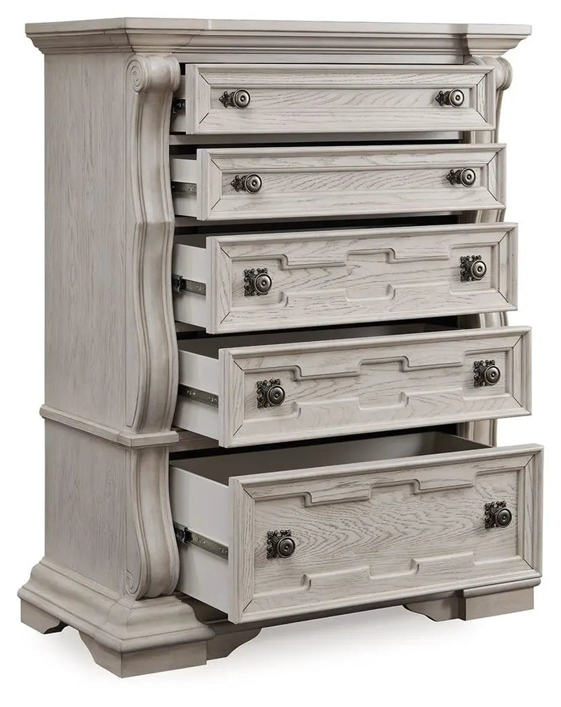 Bruchandi - Five Drawer Chest - Antique White by Unique Piece Furniture