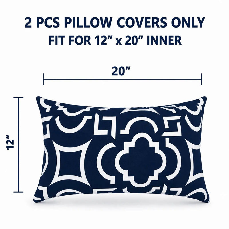 2 Pack Outdoor Lumbar Pillow Covers by HouseOfZazla