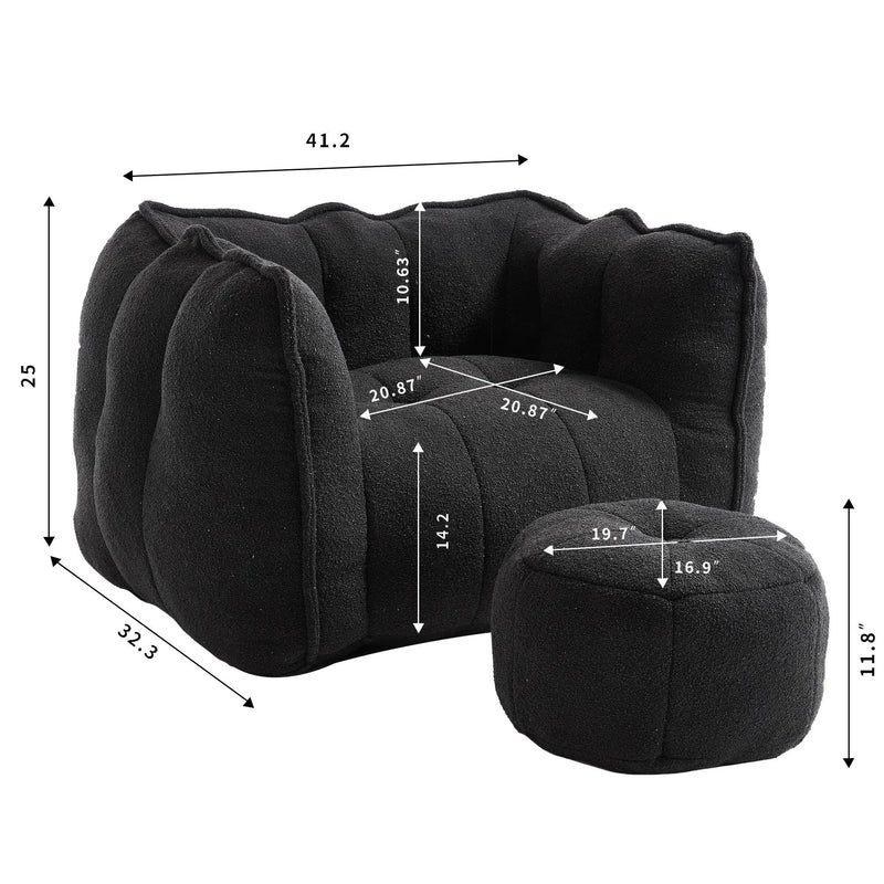 Soft Bean Bag Chair With High Resilient Foam by HouseOfZazla