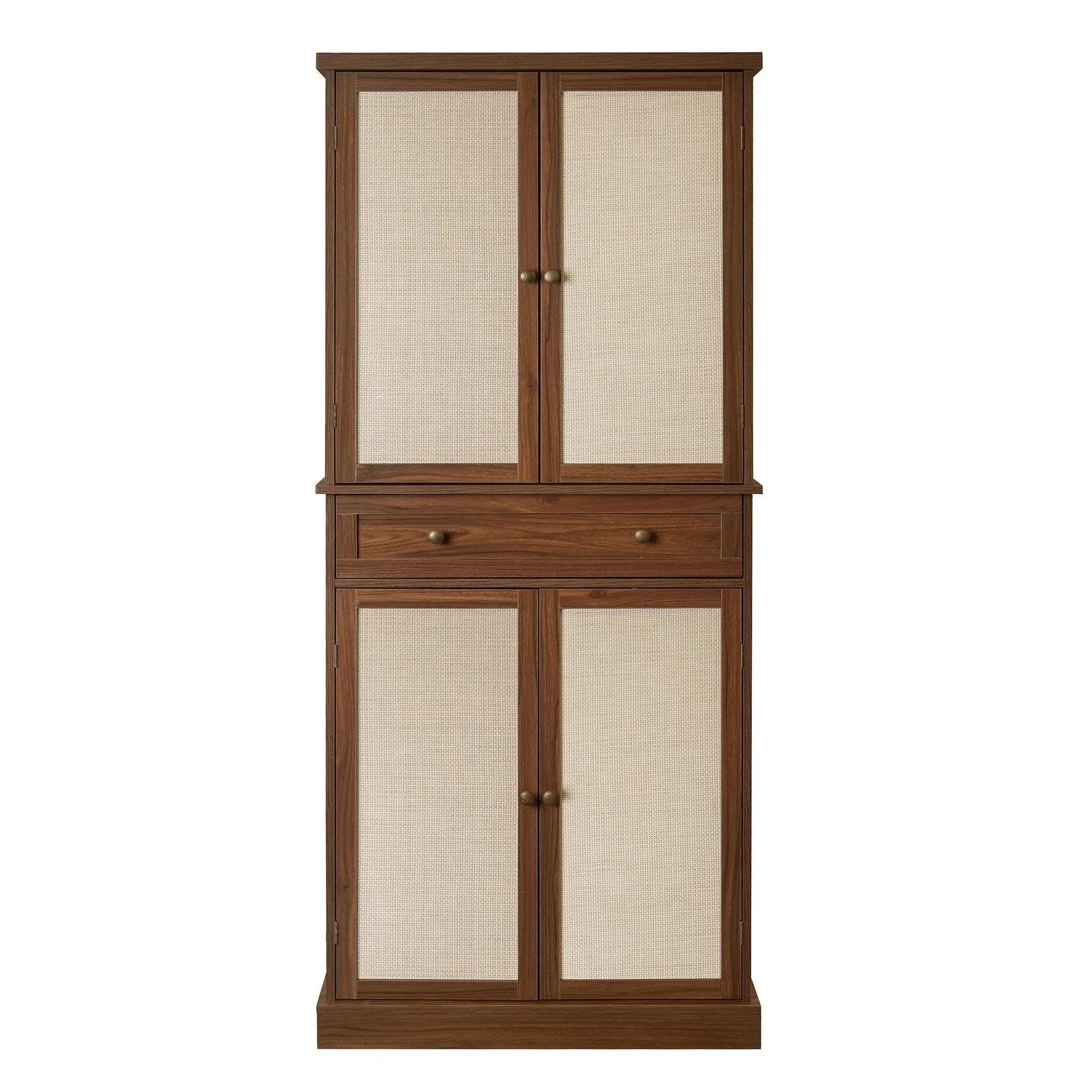 4 Door Storage Cabinet With 1 Drawer, With 4 Adjustable Inner Shelves