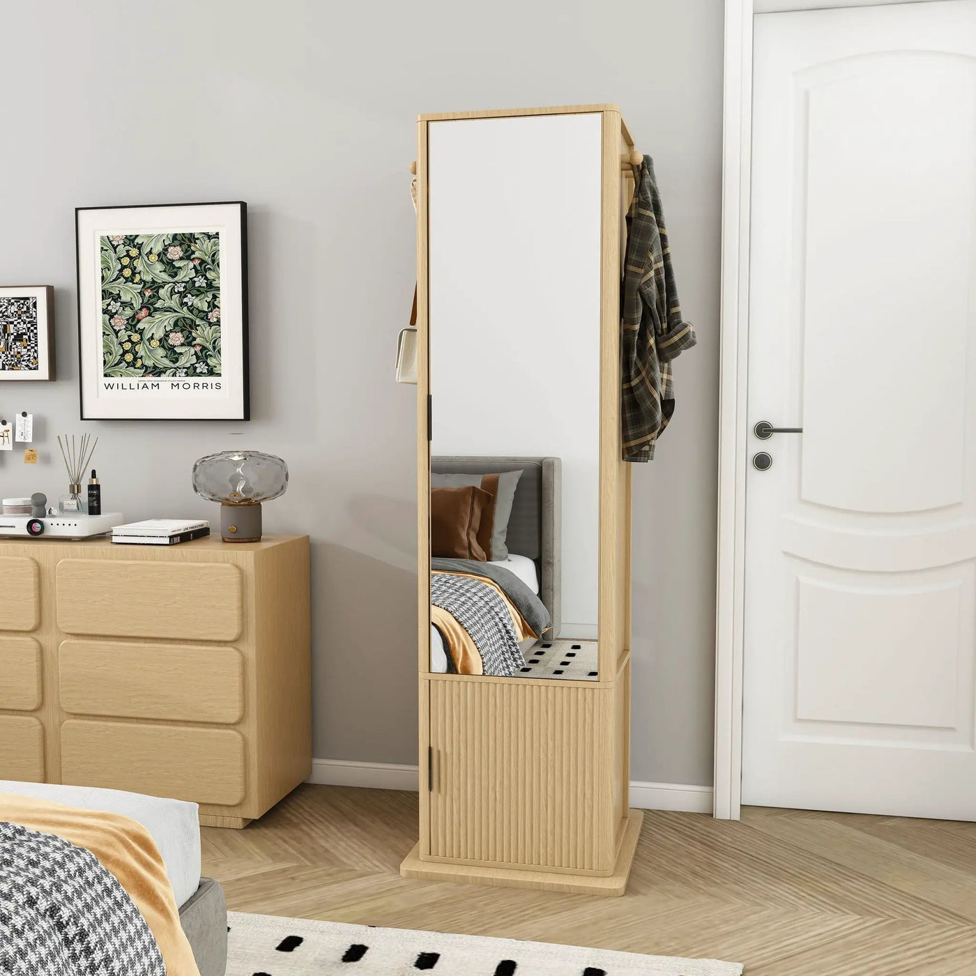 360° Rotating Makeup Cabinet With Full Length Mirror by Unique Piece Furniture