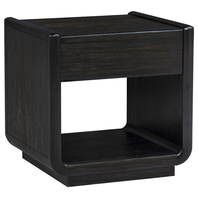 Leandro 1-drawer Wood Occasional Side End Table Burnished Black by Unique Piece Furniture