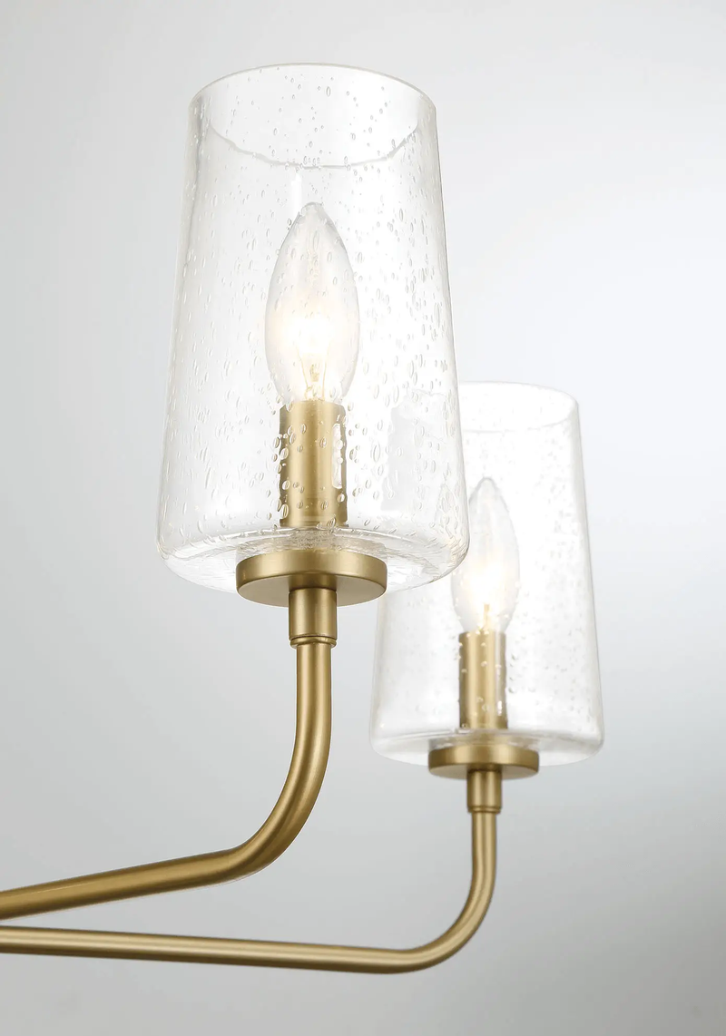 Dazzle Five Lights Chandelier With Clear Seeded Glass - Satin Brass by HouseOfZazla