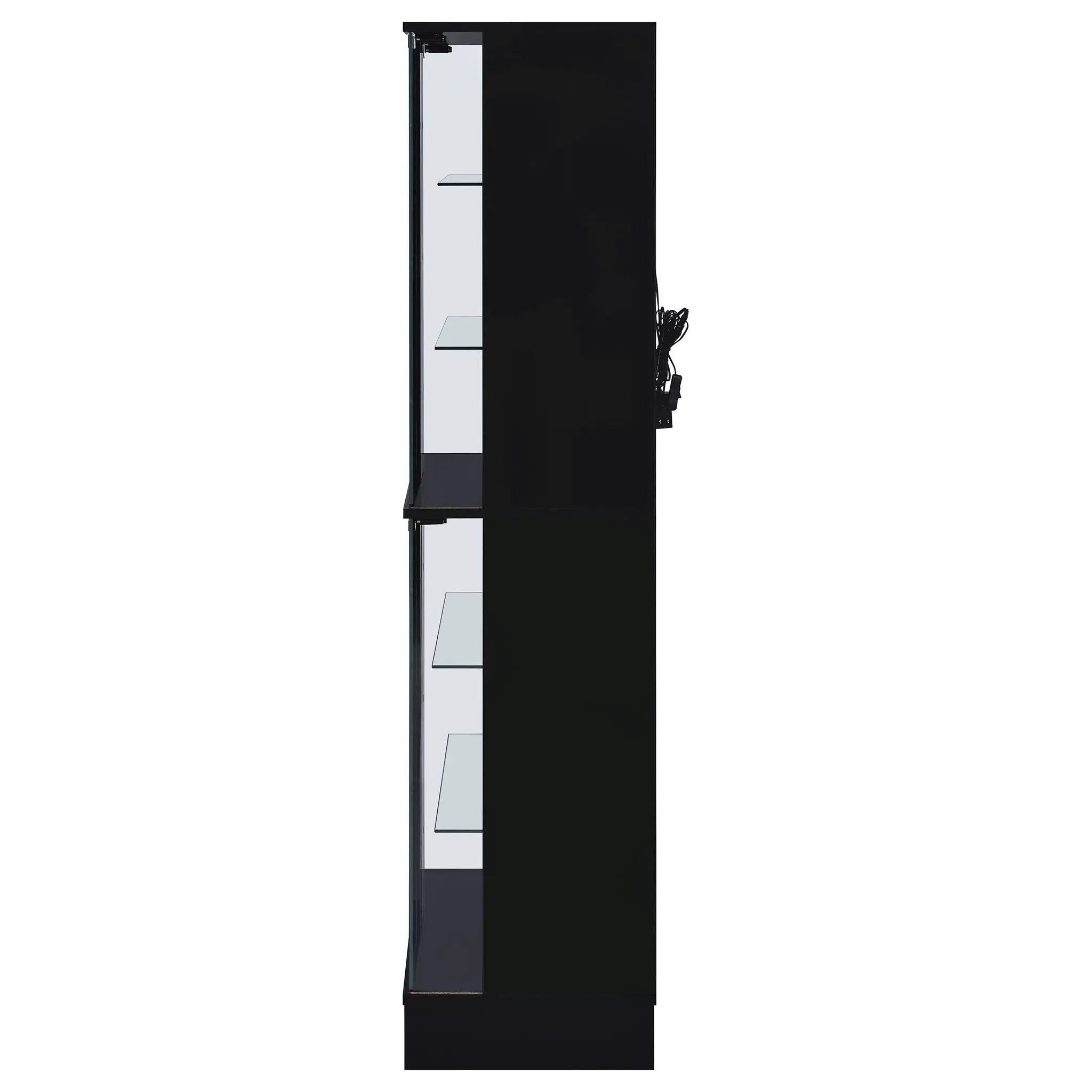 Cabra 4-door LED Curio Display Cabinet Black High Gloss by Unique Piece Furniture