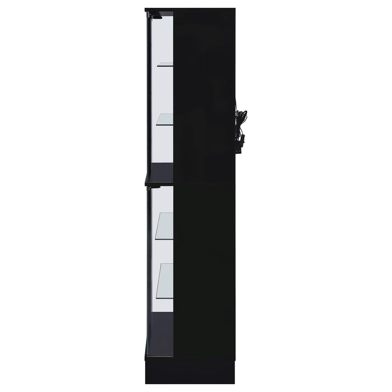 Cabra 4-door LED Curio Display Cabinet Black High Gloss by Unique Piece Furniture
