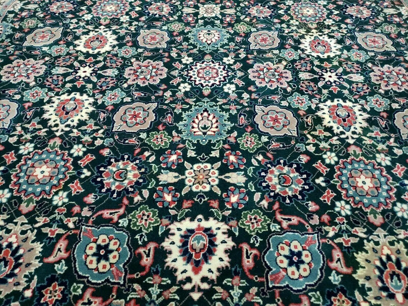 8' X 10' Handmade Indian Oriental Wool Rug Carpet Organic Dye Forest Green Nice by Jewel Rugs