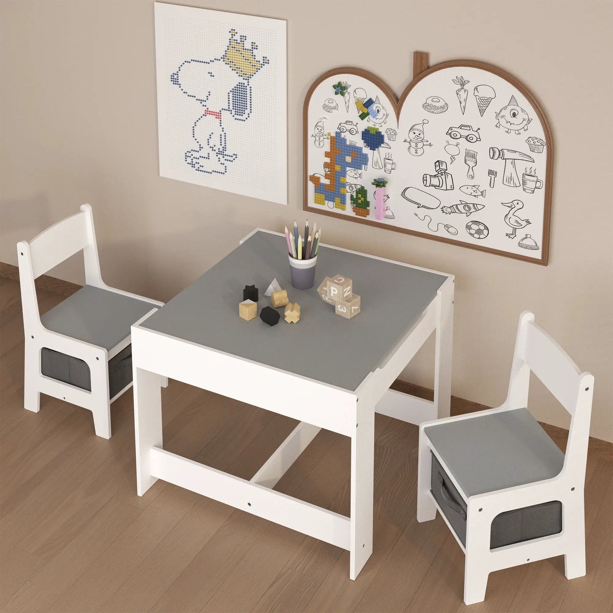 Kids 3-In-1 Activity Table And Chair Set by HouseOfZazla