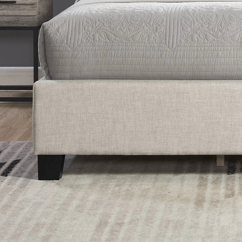 Astral 3-Piece Upholstered Bedroom Set, Tufted Wingback Bed with Two Gray Nightstands by HouseOfZazla