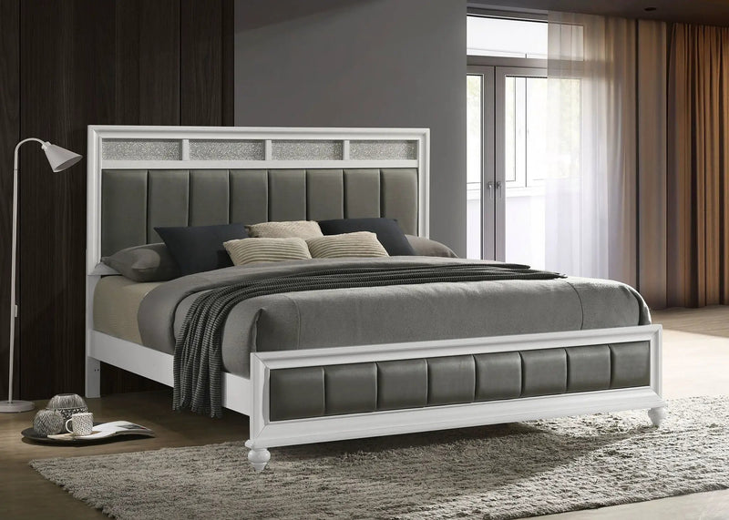 Barzini Wood Eastern King Panel Bed White by Unique Piece Furniture