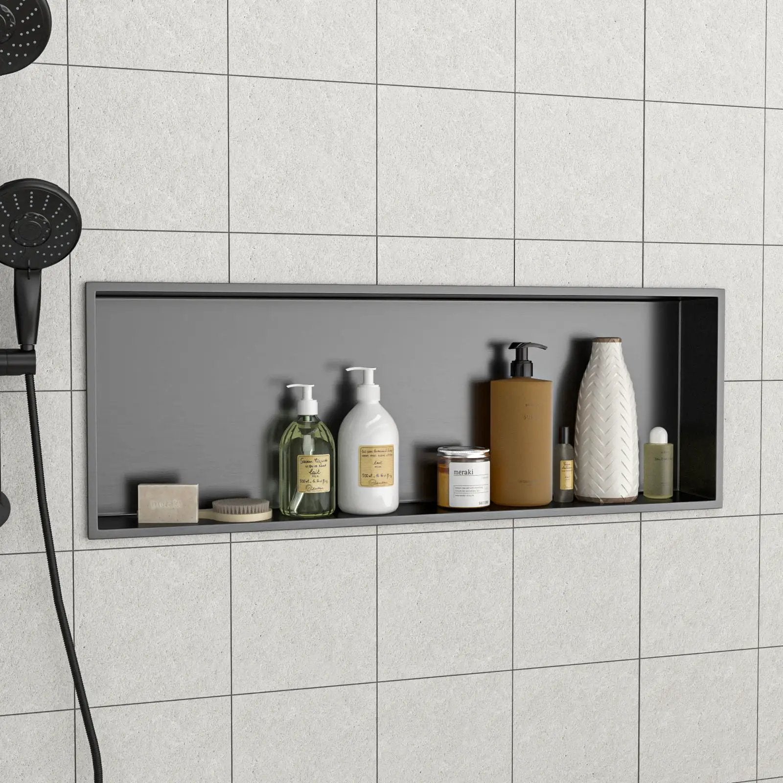 Stainless Steel Shower Niche With Seamless Design For Bathroom Storage by HouseOfZazla