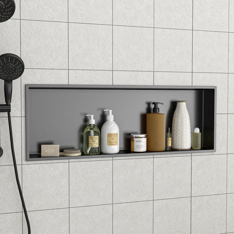 Stainless Steel Shower Niche With Seamless Design For Bathroom Storage by HouseOfZazla
