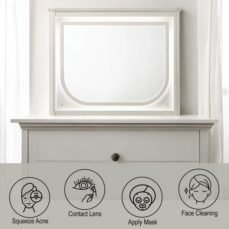 Laveda - Mirror With LED - White by Unique Piece Furniture