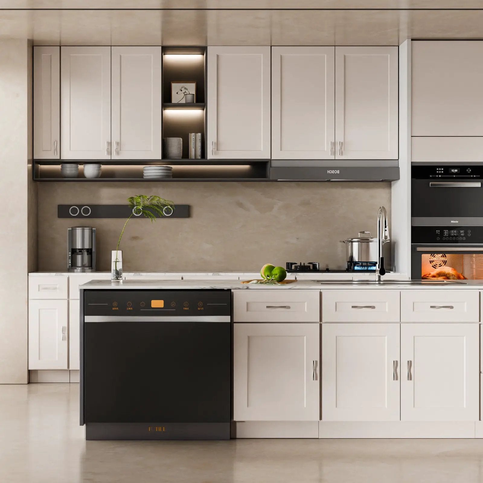 White Shaker Solid Wood Wall Cabinet with Soft-Close Doors by HouseOfZazla