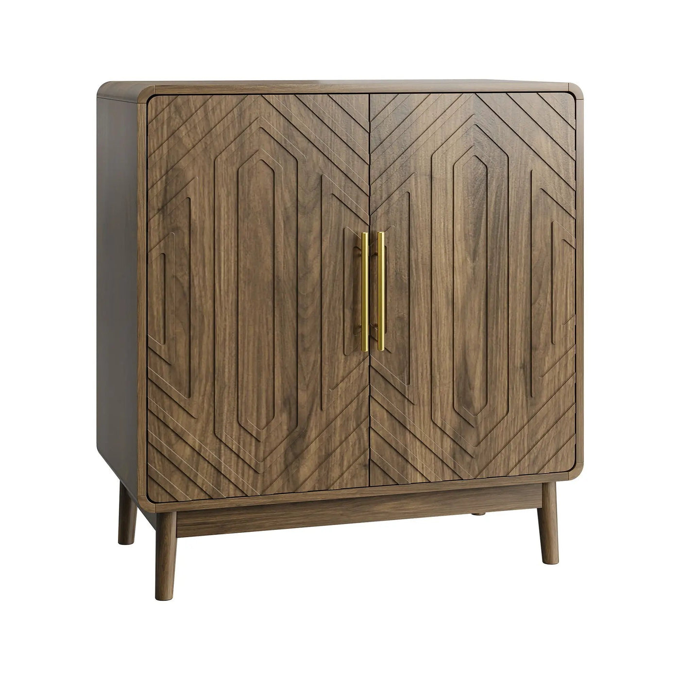 Sideboard Buffet Cabinet With Carved Doors And Adjustable Layer Board by HouseOfZazla