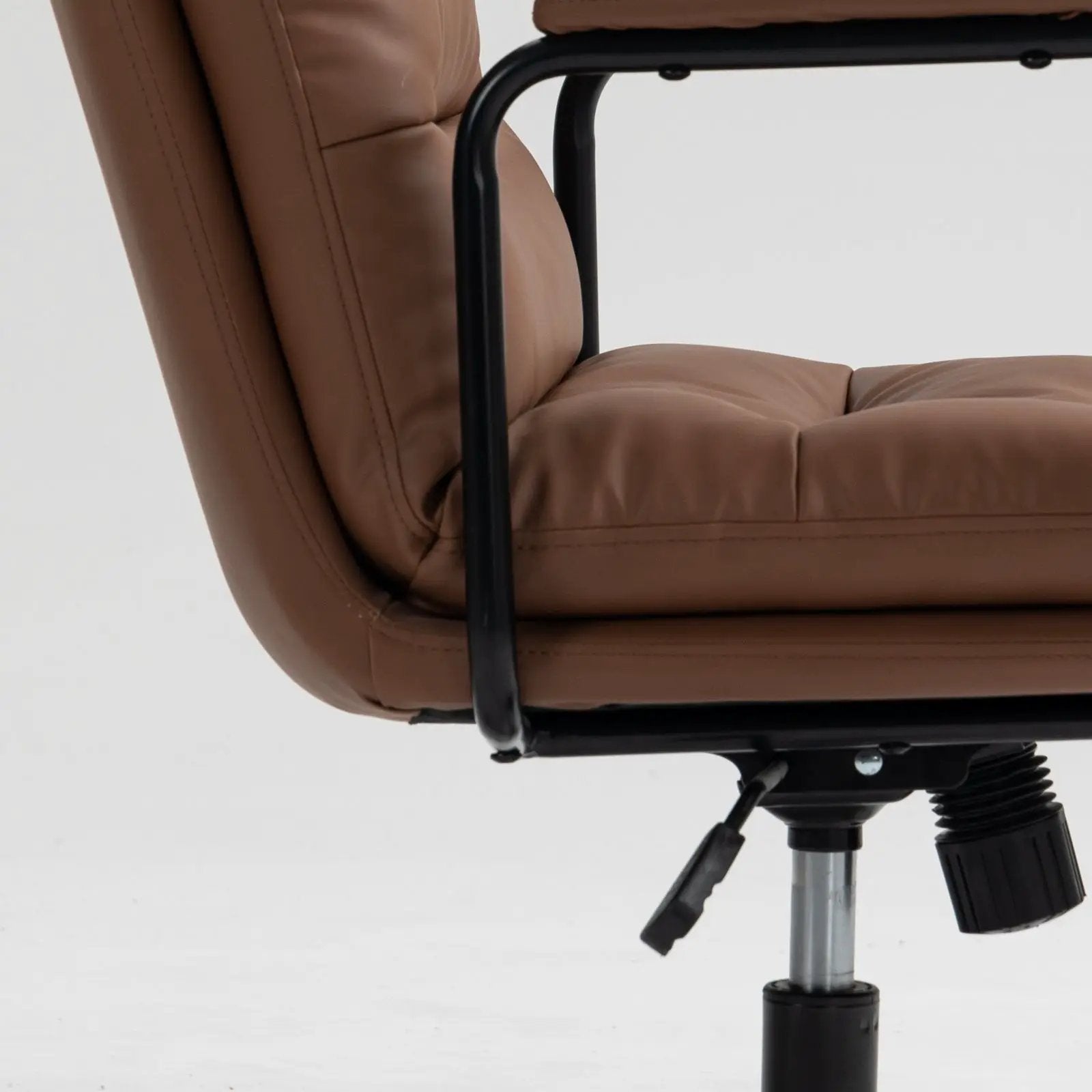 Office Chair, Mid Back Home Office Desk Task Chair With Wheels And Arms Ergonomic Computer Rolling Swivel Chair With Padded Armrest by HouseOfZazla