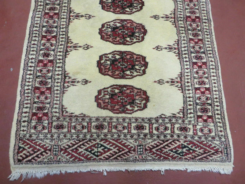 2' 7" x 7' Handmade Finely Knotted Pakistani Turkoman Bokhara Detailed Wool Rug by Jewel Rugs