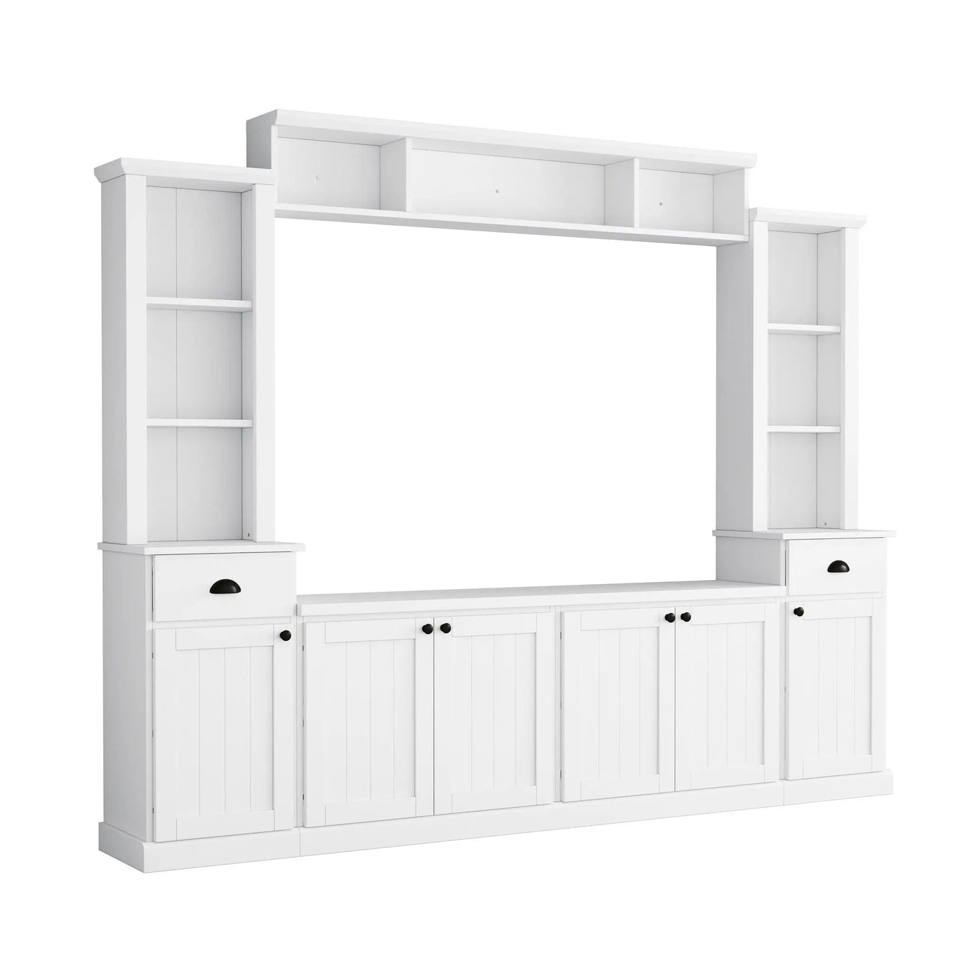 Minimalist Entertainment Wall Unit Set With Bridge For TVs Up To 75" by Unique Piece Furniture