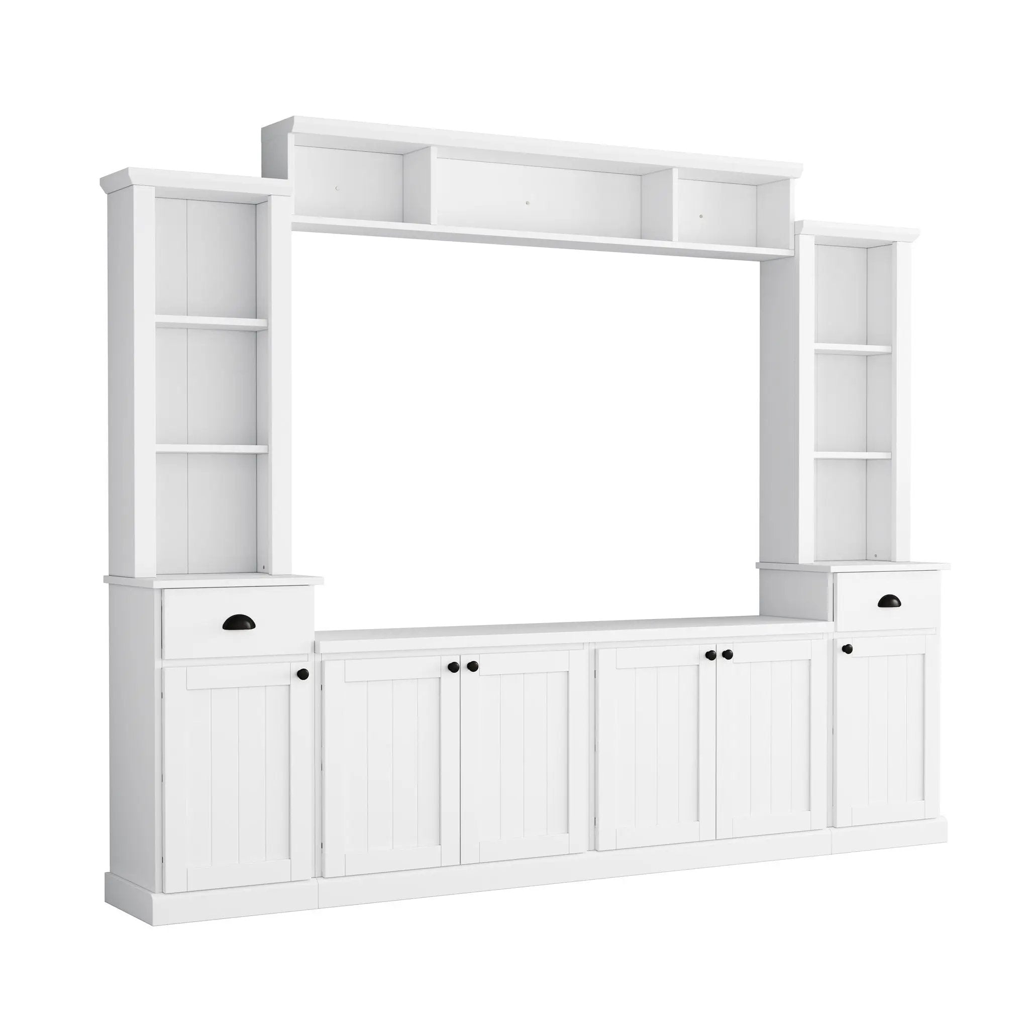Minimalist Entertainment Wall Unit Set With Bridge For TVs Up To 75" by Unique Piece Furniture