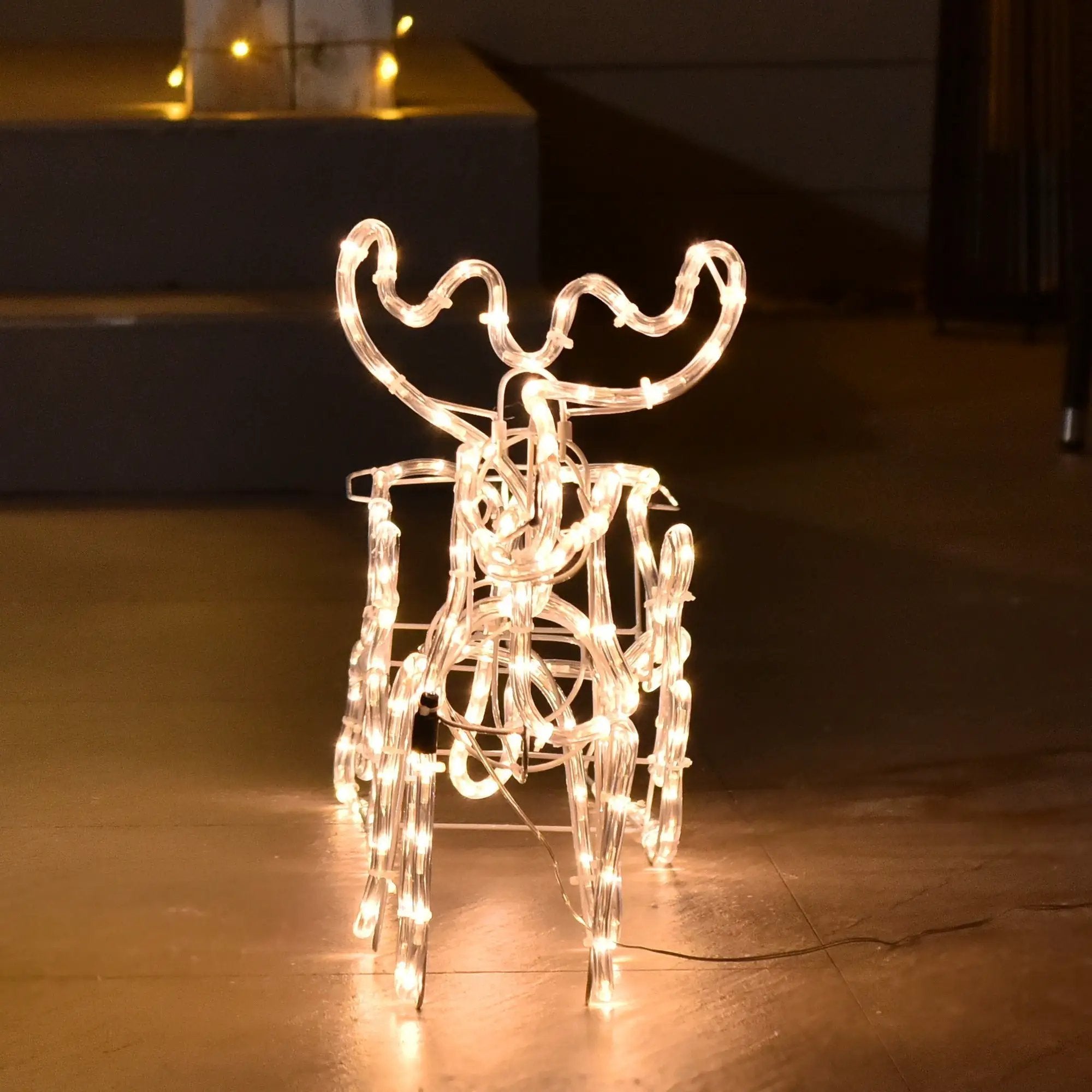 Outsunny 35' LED Reindeer Sleigh Outdoor Christmas Decoration by HouseOfZazla