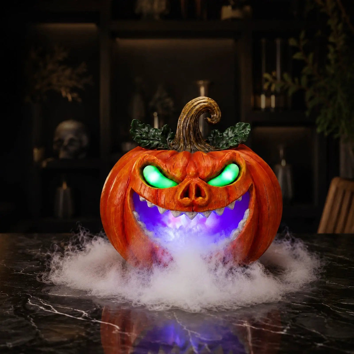 Halloween Pumpkin Monster Mist Sprayer, LED Light Up Fogger Figurine by HouseOfZazla