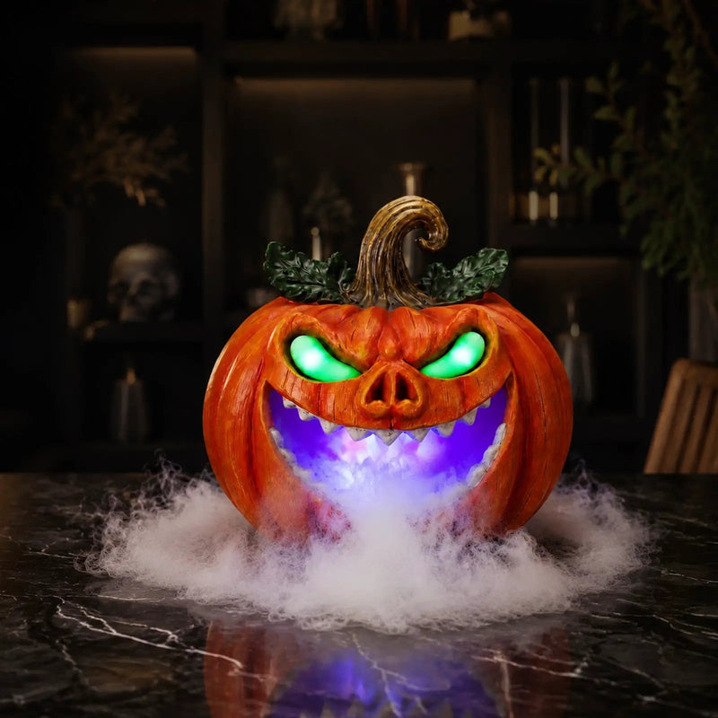Halloween Pumpkin Monster Mist Sprayer, LED Light Up Fogger Figurine by HouseOfZazla