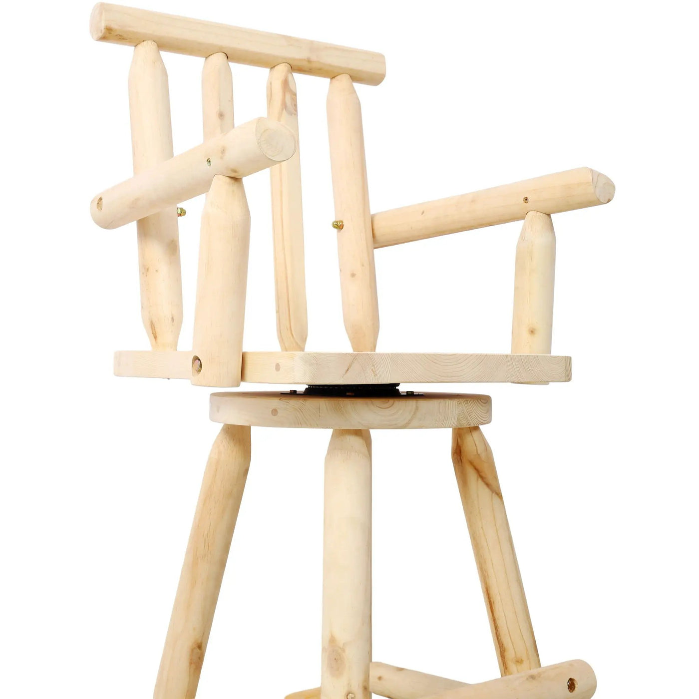 Rustic Bar Stool, Fir Wood Construction, Wide Armrest by HouseOfZazla