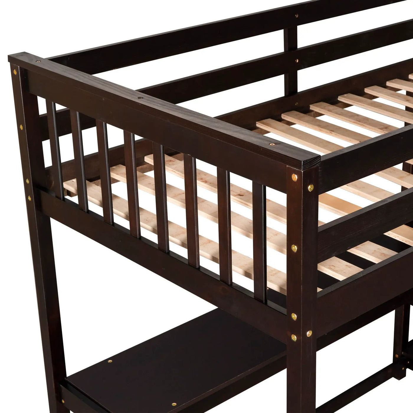 Loft Bed With Storage Shelves And Under Bed Desk by HouseOfZazla