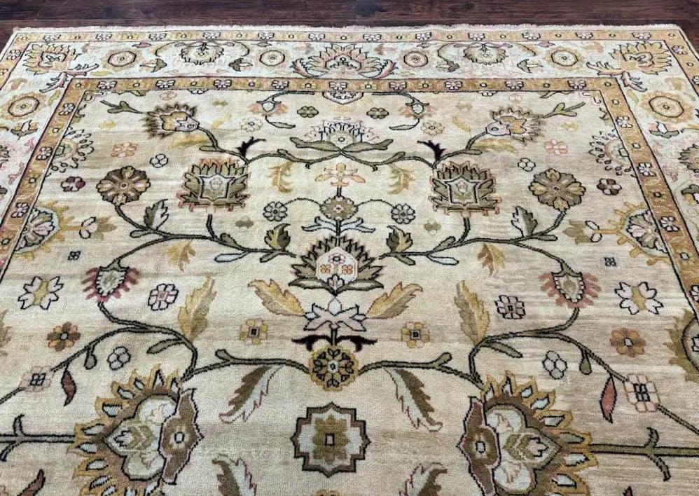 Turkish Oushak Rug 8x10, Vintage Wool Carpet by Jewel Rugs