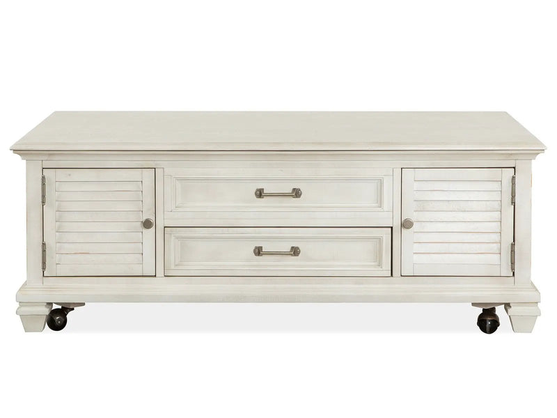Newport - Lift Top Storage Cocktail Table (With Casters) - Alabaster by Unique Piece Furniture