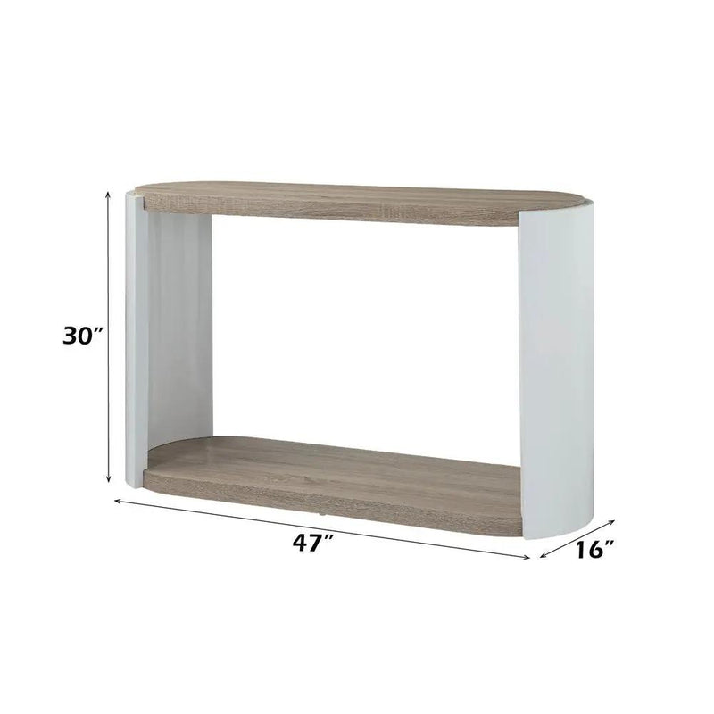 Zoma - Sofa Table - Oak & White High Gloss by Unique Piece Furniture
