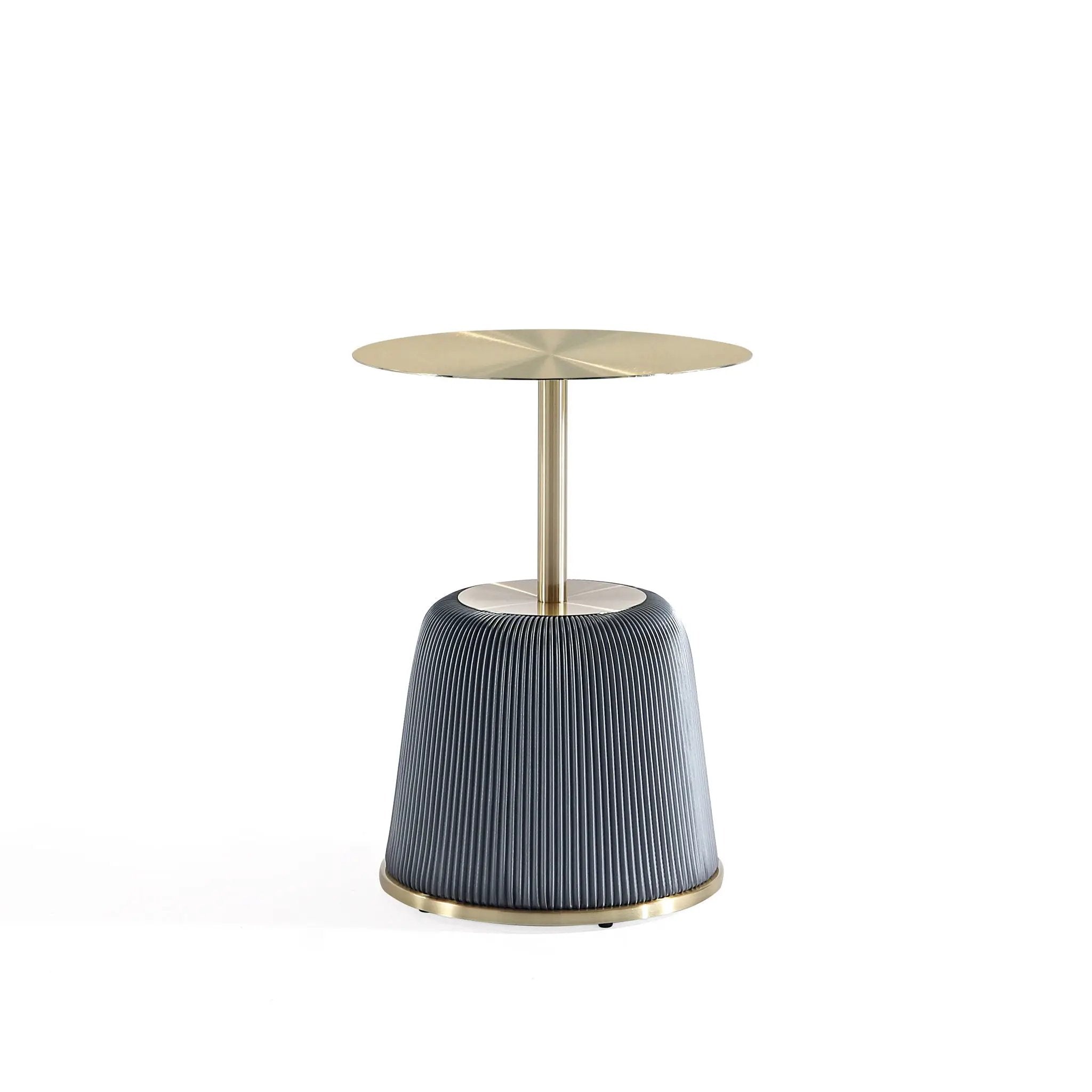 Anderson - Upholstered End Table With Round Top by HouseOfZazla
