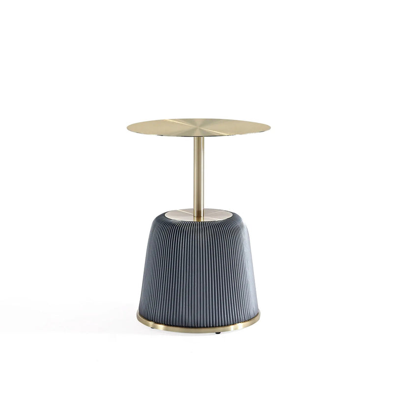 Anderson - Upholstered End Table With Round Top by HouseOfZazla