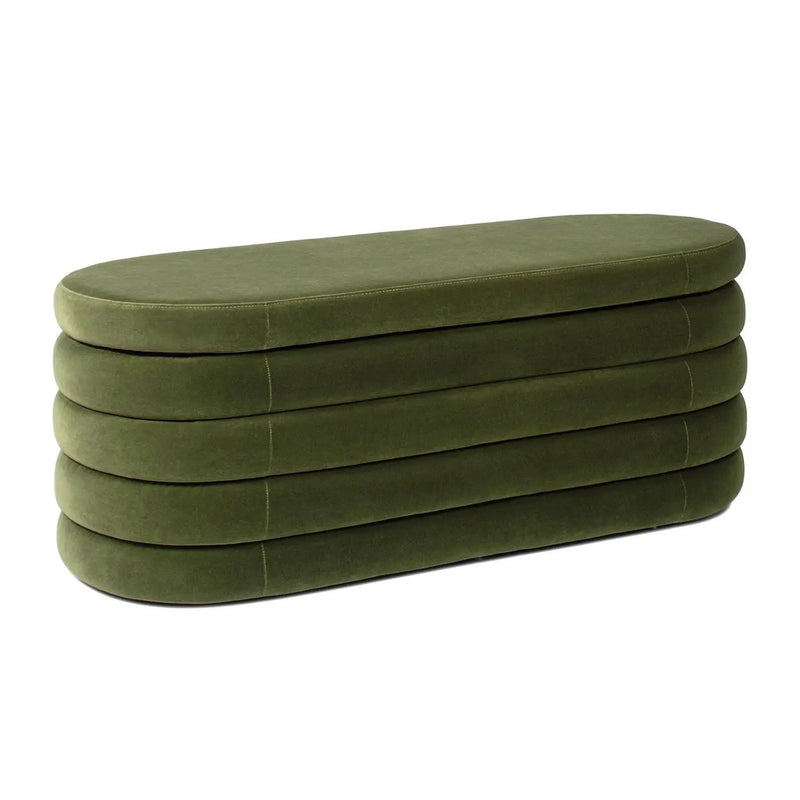 Fuji - Upholstered Oval Storage Bench by HouseOfZazla