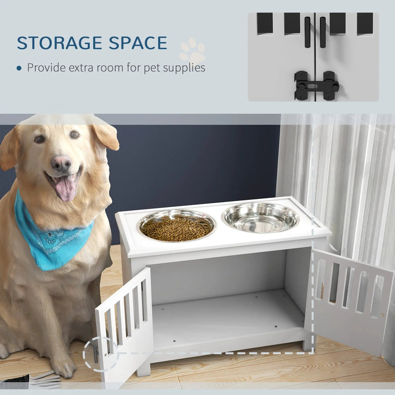 PawHut Large Elevated Dog Bowls with Storage Cabinet by HouseOfZazla