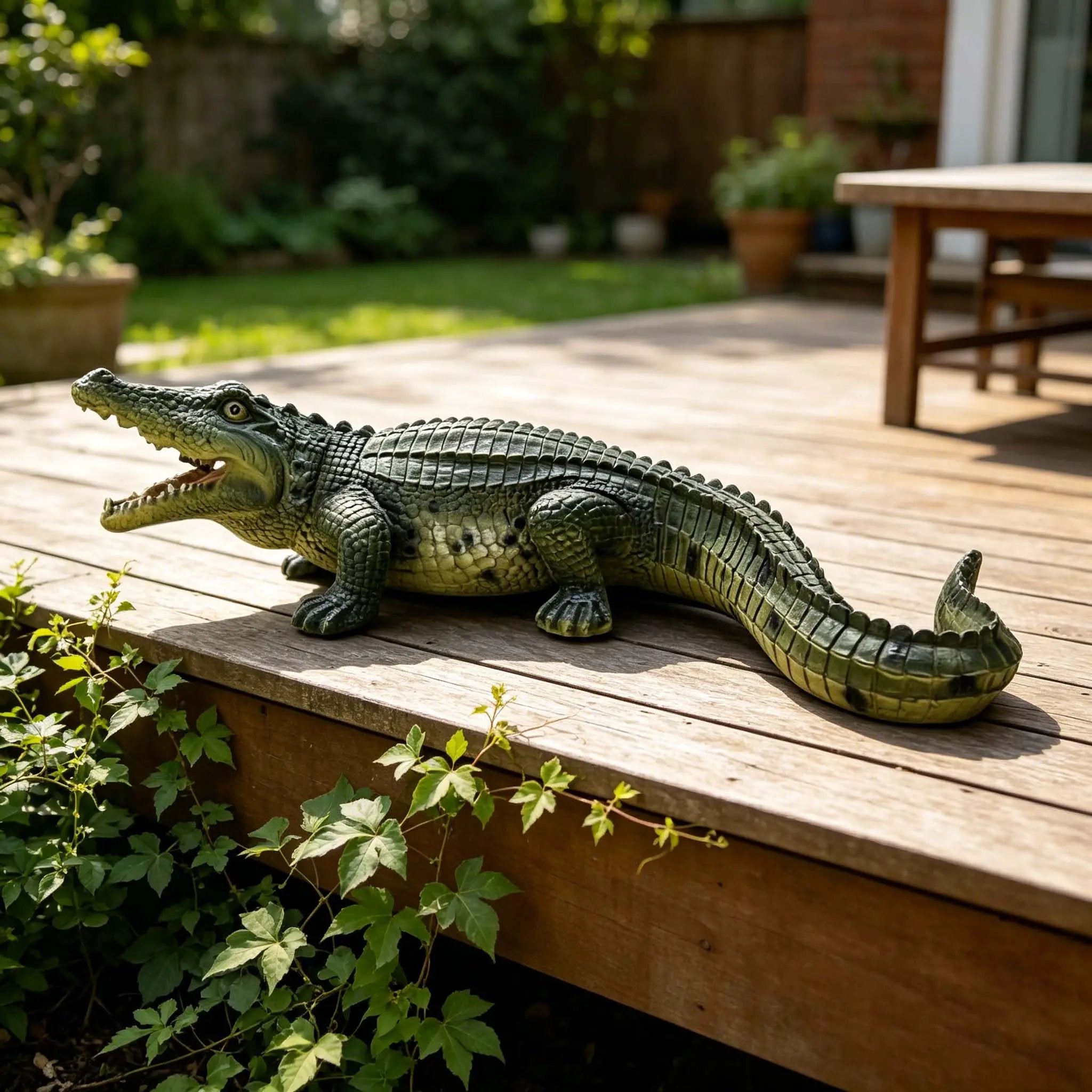 23" Simulated Crocodile Garden Statue by HouseOfZazla