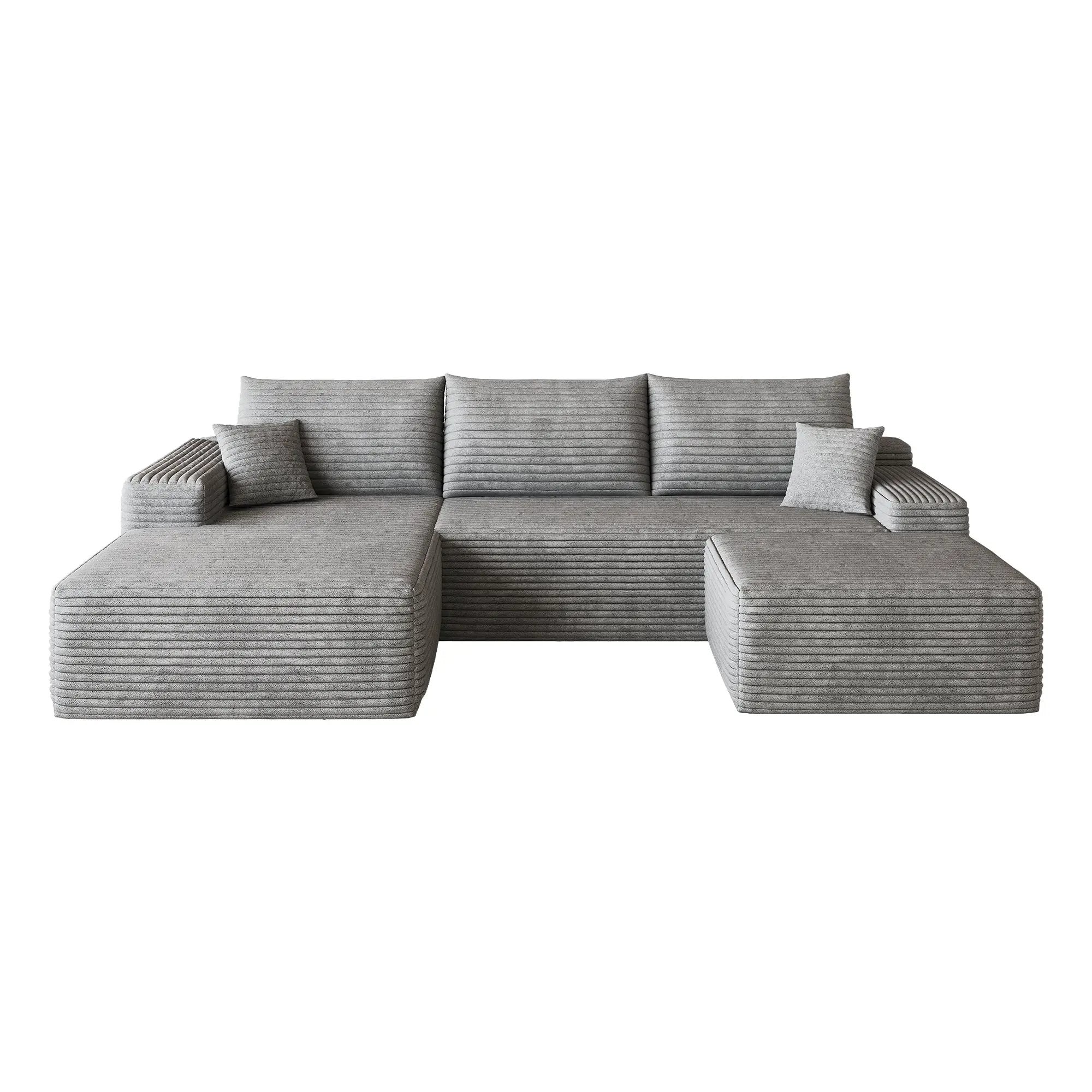 107" Cloud Sectional Sofa with 1 Ottoman by HouseOfZazla