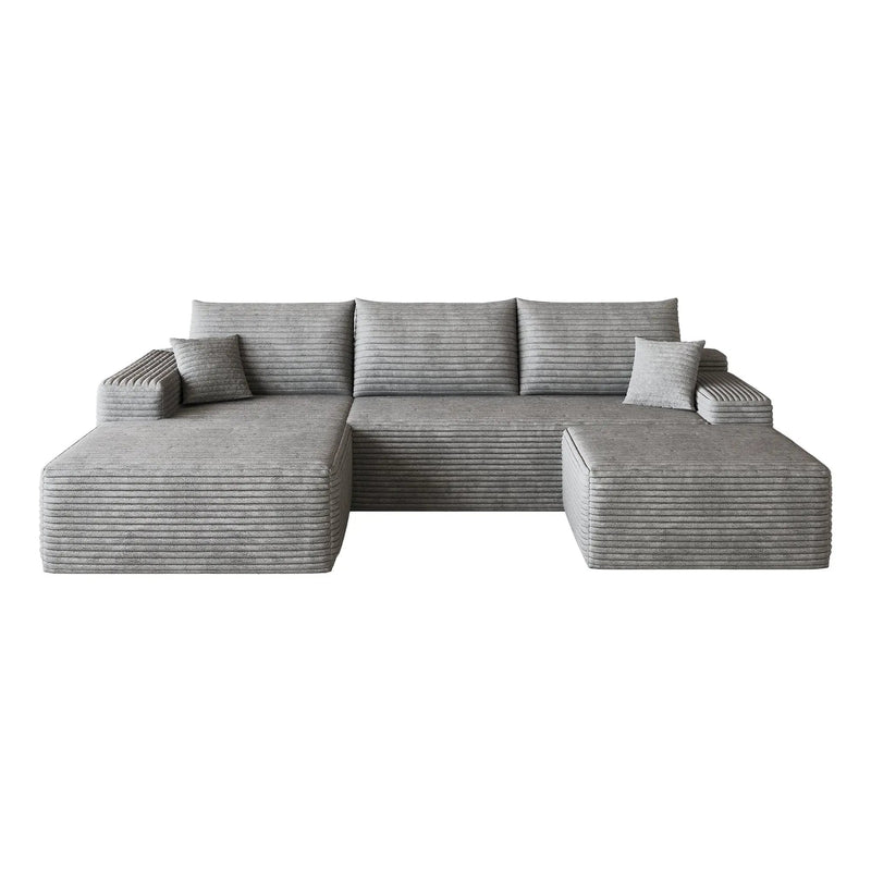 107" Cloud Sectional Sofa with 1 Ottoman by HouseOfZazla