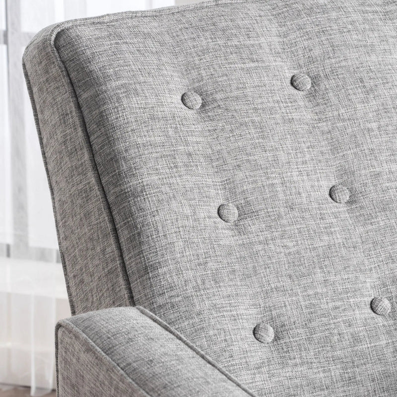 Upholstered Fabric Recliner With Button Tufted (Set of 2) - Light Gray by Unique Piece Furniture