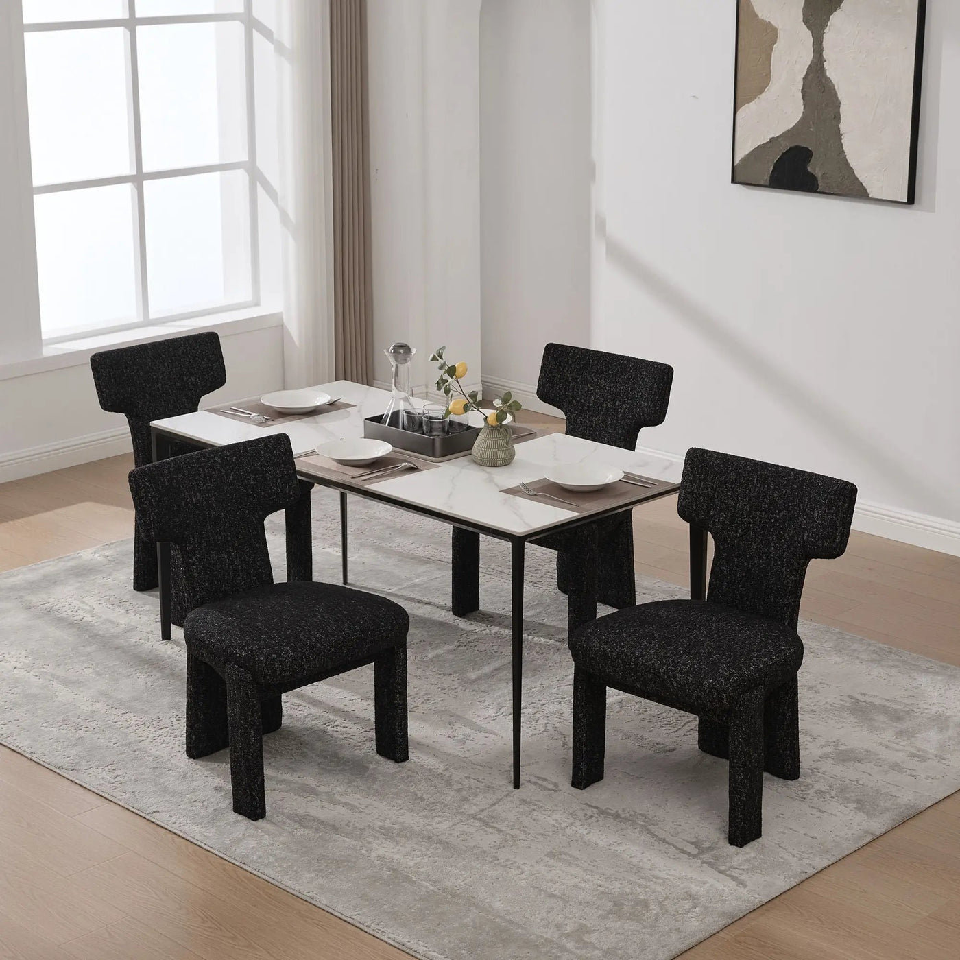 Armless Curved Back Accent Chairs by Unique Piece Furniture
