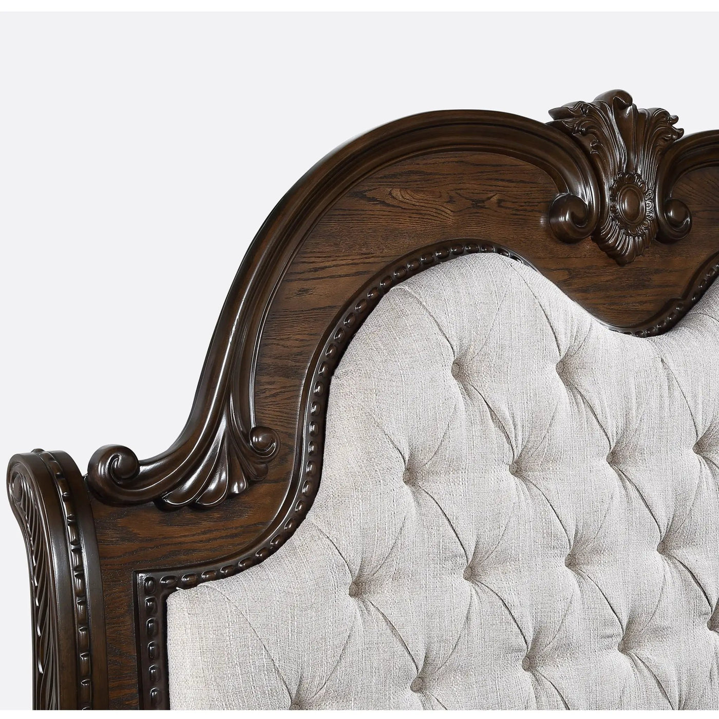 Traditional Style Button Tufted Headboard Sleigh Bed by HouseOfZazla