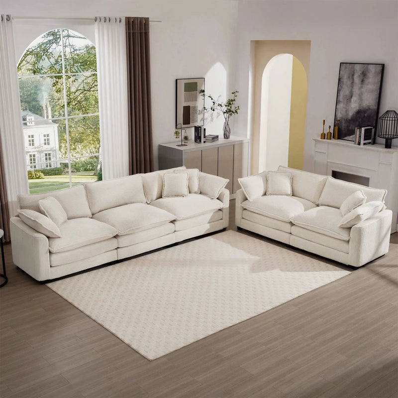Elegant Oversized Sectional Sofa Set With Deep Seats And Flexible Layout by HouseOfZazla