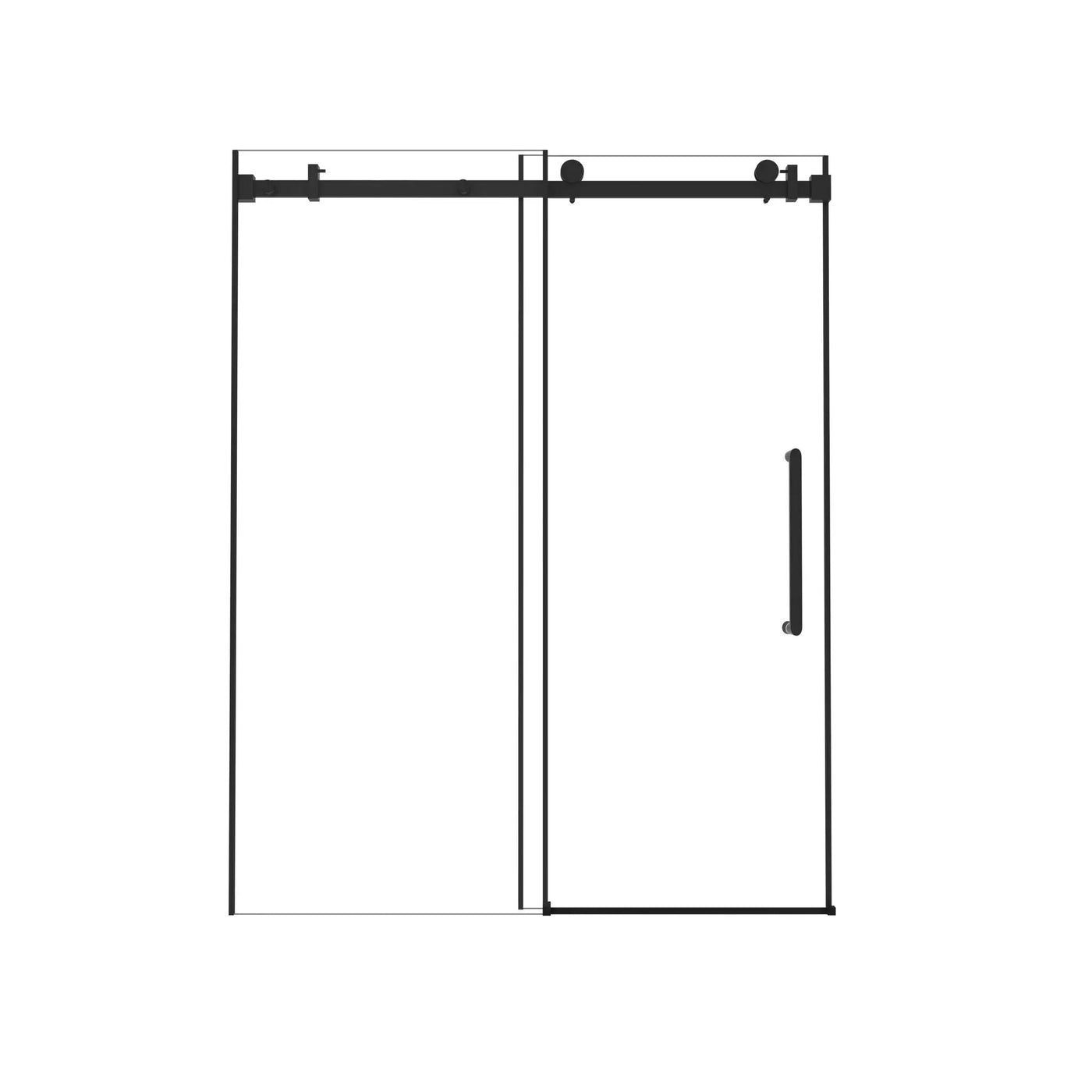 Frameless Single Sliding Shower Door, Square Tube Track by HouseOfZazla